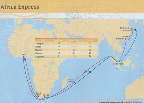 非洲出口，地中海航運公司msc，旭洲物流