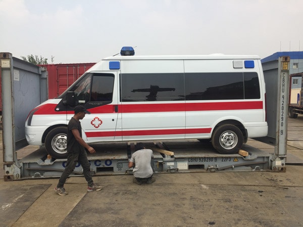 旭洲物流救護車出口非洲案例_非洲海運_國際貨運代理